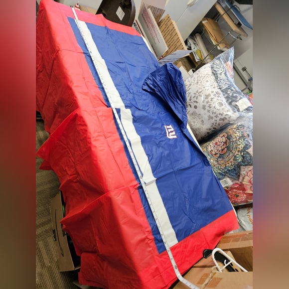 Vintage NFL New York Giants Blue and Red Vinyl Hooded Rain Poncho Unisex Adult - Picture 4 of 16